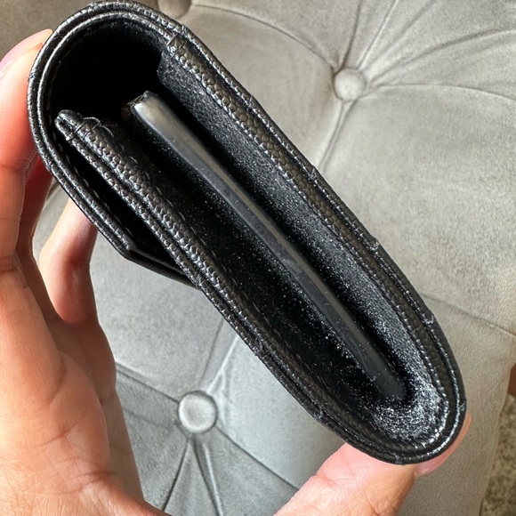 Yves Saint Laurent Metallic Black Chevron Wallet - Picture 6 of 12